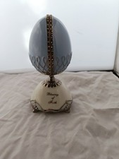 2004 Ardleigh Elliott Blessings of Faith Heirloom Porcelain Musical Egg Blue