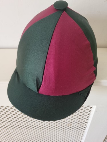 Horse riding hat silk - horse, burgundy