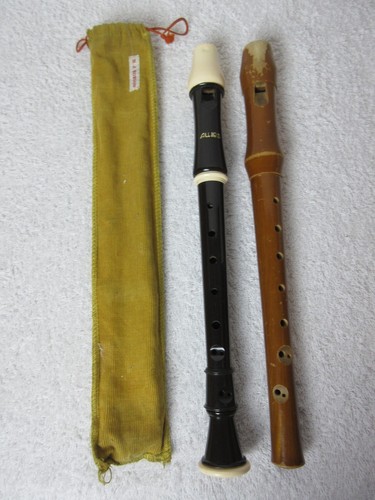 Two brown recorders one - recorders,,