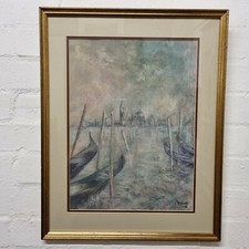 Kay Lake Signed Pastel Boats