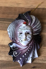 Vintage Venetian Wall Mask 7” Purple