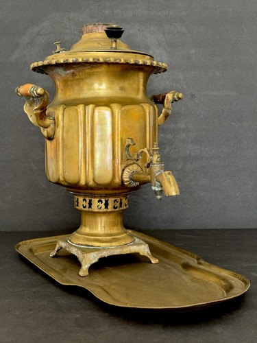 Antique brass russian samovar - brass,