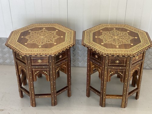 Pair indian inlaid folding - pair,