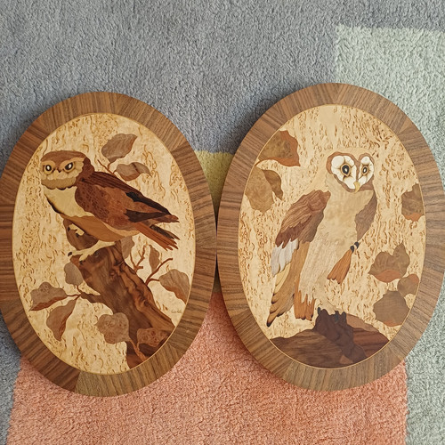 Pair mid century - barn, owl