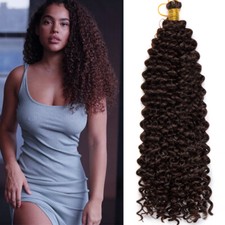 14" Marley Bob Deep Water Wave Crochet Braids Hair Extensions Thick As Human UK