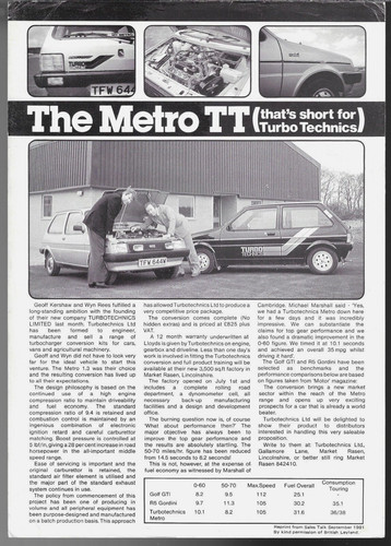 Austin metro turbo technics - austin,