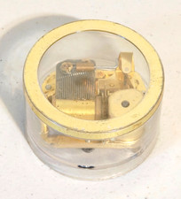 Vintage Sankyo Mechanism Clear Music Box Plays Memories 2.75"
