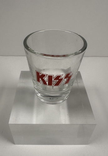 Kiss shot glass logo - glass, design
