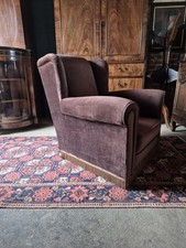 Kool Victorian Vintage Fringed Armchair On Oak Bun Feet And Concealed Castors 