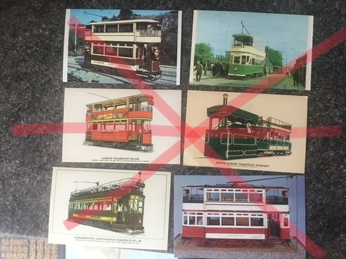 Vintage tram postcards - job, lot