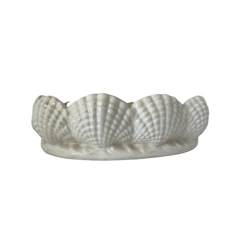 Vintage white ceramic - white, seashell