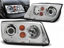 Clear Lens Xenon Design for Headlights VW Bora 98-05 Chrome