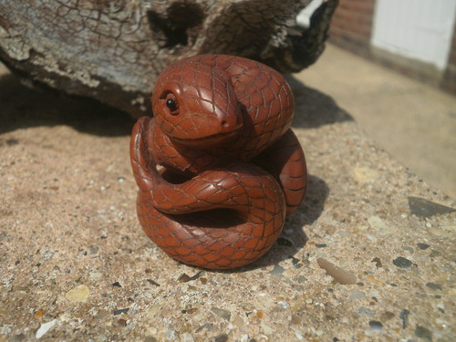 Hand carved wood netsuke - hand,