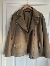 Zara Women's Brown Suede Biker Jacket size L