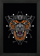 Epic Tiger Head Framed Wall