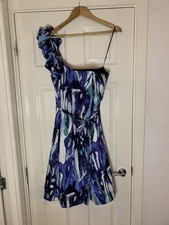 Richa John Rocha One Shoulder Dress Lined Pure Cotton Women's Size 14 Petite