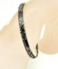 -Vintage Art Nouveau Large Upper Arm Bangle -Heavy Silver Plated  - 8cm Diameter