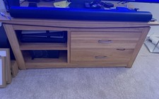 Solid Oak To Unit Stand. Up to 65” Tv. Oak Furniture Land.