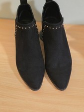 Faith Womens black  pixie boots with studded design . Elastic side insert . 