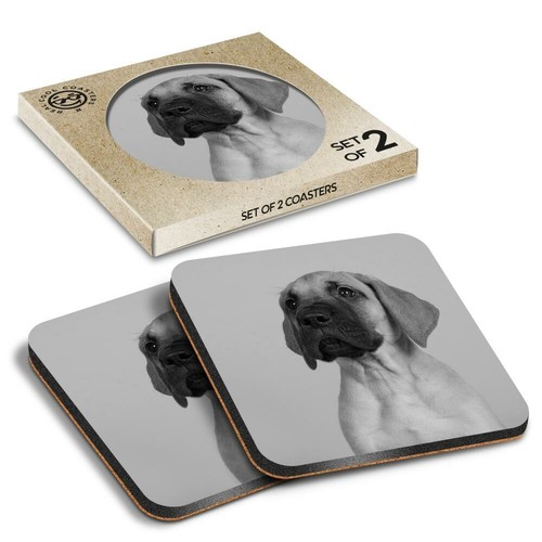 Boxed square coasters bw - -,