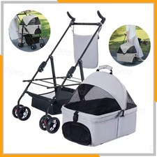Pet Stroller Dog Cat Puppy Pram Pushchair Travel Cart Jogging Buggy Carrier UK
