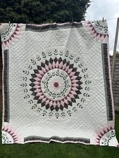 XL Patchwork Bedspread With 2x Matching Pillowcases Beautiful 254cm X 228cm