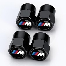 New 4x Dust Caps Tyre Valve Caps for BMW M Sport Black 1, 2, 3, 4, 5, 6 Series