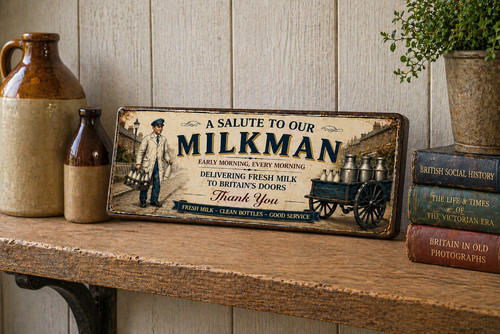 Milkman sign wooden vintage