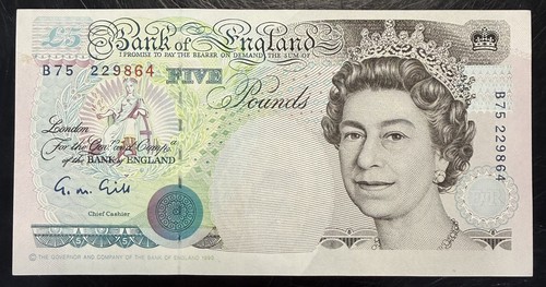 Old five pound note - £5,