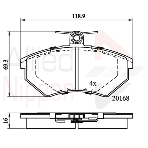 Brake pads set for - pads, vento