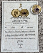 2023 Gibraltar BUNC Crown Layered In 24ct Gold.  St Edward’s Crown. COA.