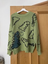 Ameri Camden Green Dinosaur Jumper Size M