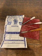 Antique Velvet Needle Case With Needles And Mother Of Pearl Items