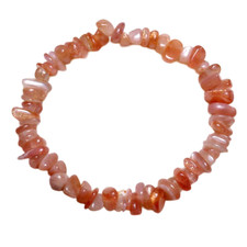 UK Seller! Natural Sunstone Chip Bracelet Calming Stone Healing Stone Gemstone