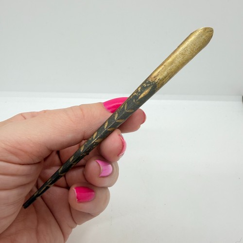 Long antique gold tone tussie - antique,