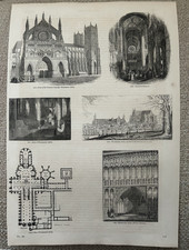 Antique Print 1860 Funeral of