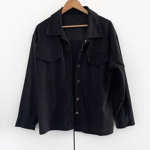 Black shein cord shirt - black,