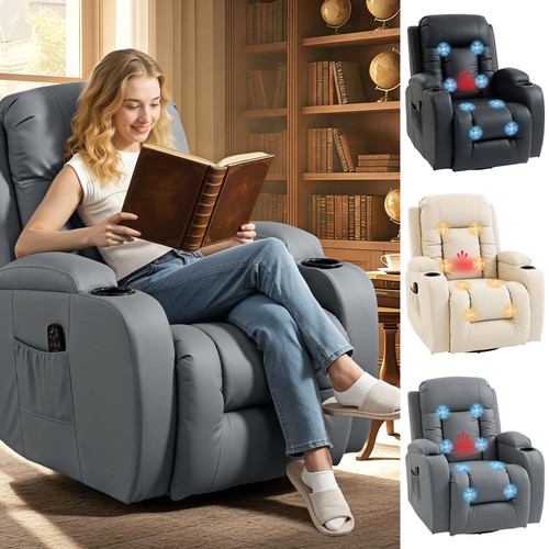 Leather massage recliner - pu,