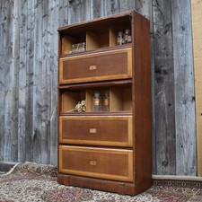 Vintage 1960s Staverton Oak Solicitor Pigeon Holes Shelves Bookcase Cabinet
