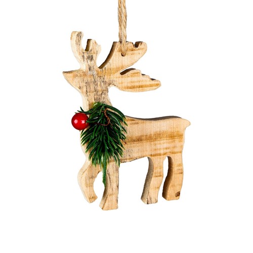 12cm wooden reindeer - 12cm, pendant
