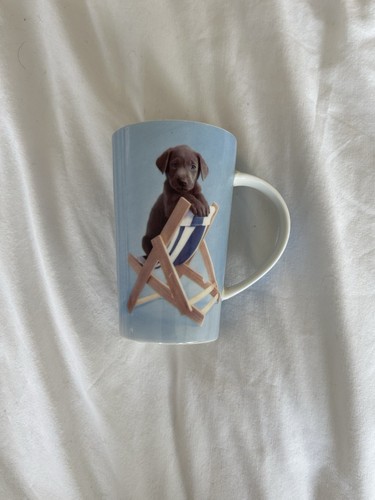 Tall blue mug with chocolate - blue,
