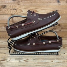 Timberland Boat Shoes Mens Size UK 8.5 Brown Leather 2 Eye Yacht Deck Classic
