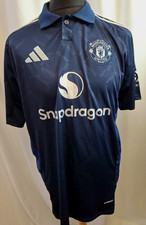 Manchester Utd #7 Cantona 24/25 Away Jersey Adidas Football Shirt Blue 2XL A3663