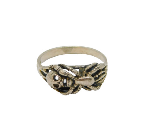 Sterling silver skull spider - sterling, &