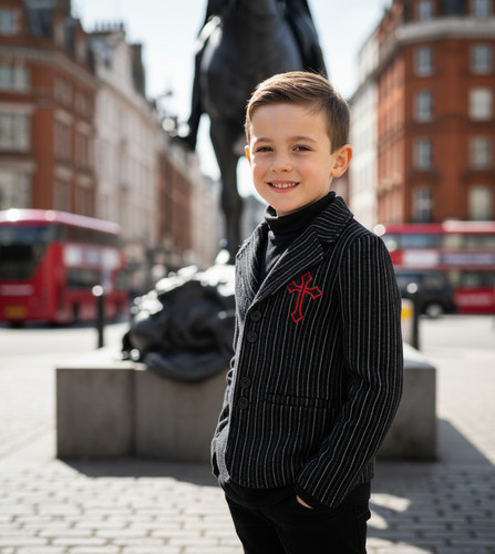 Boys black wool - wool, cashmere