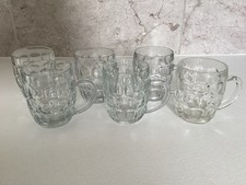 6 Vintage Half Pint Dimple Beer Glasses