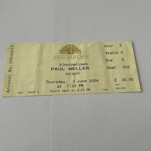 Paul weller concert ticket - concert,