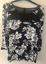 BHS Black And White 3/4 Sleeve