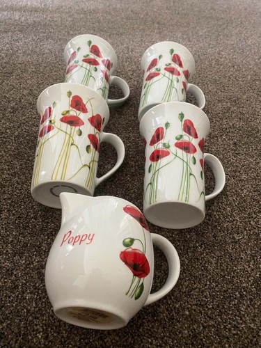 Poppy mugs and - 4,