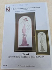 X Calibre Counted Cross Stitch Blackwork Design PEARL lady chart only